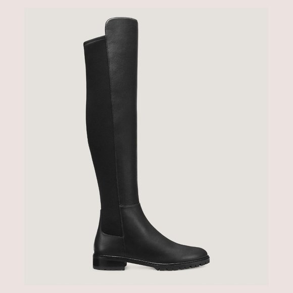 $850 STUART WEITZMAN City Over-the-knee Boot CHUKY LEATHER BLACK 6.5 (PB8)